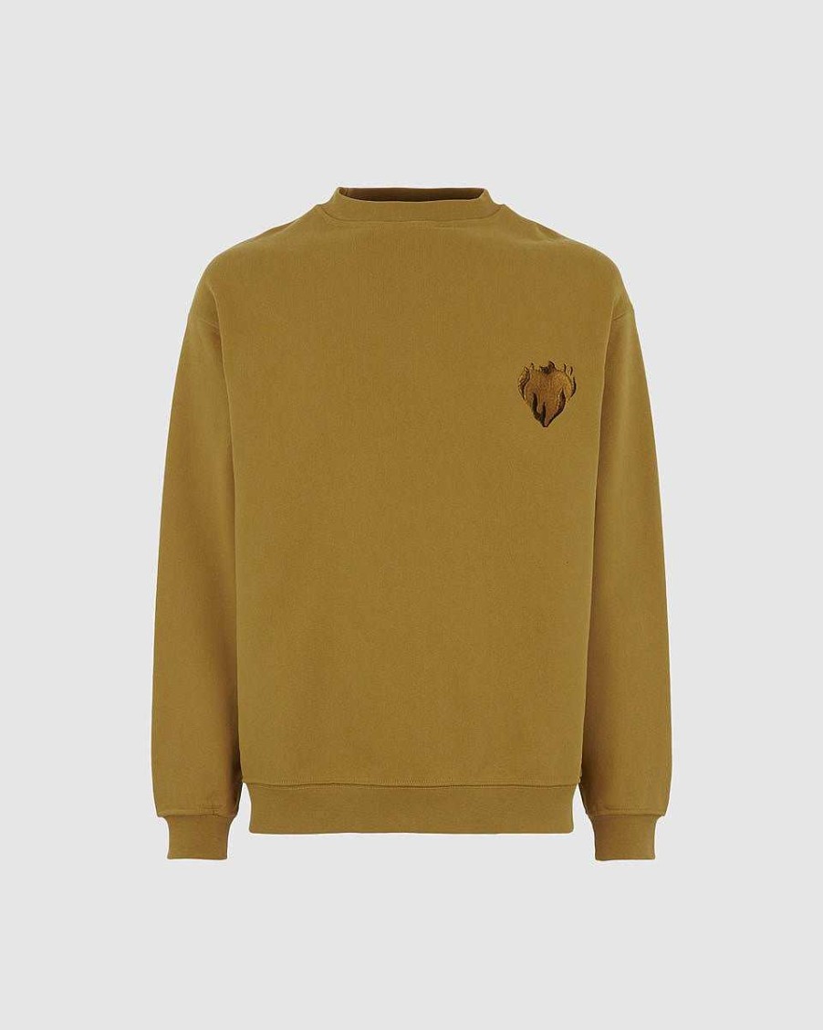 Men Vision of Super Sweatshirts | Plantation Crewneck With Embroidered Flaming Heart