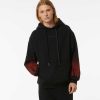 Men Vision of Super Sweatshirts | Red Negative Flames Black Hoodie