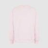 Men Vision of Super Sweatshirts | Pink Crewneck With Embroidered Flaming Heart