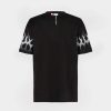 Men Vision of Super T-Shirts | Black T-Shirt With Light Grey Flames