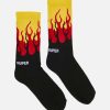 Men Vision of Super Socks | Red Yellow Double Flames Socks