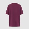 Men Vision of Super T-Shirts | Grape Wine T-Shirt With Embroidered Flaming Heart