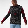 Men Vision of Super Jumpers | Black Jumper With Tribal Flames