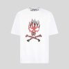 Men Vision of Super T-Shirts | White T-Shirt With Ghost Rider Graphics