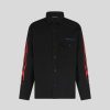 Men Vision of Super Shirts | Black Worker Shirt With Tribal Flames