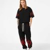 Men Vision of Super Pants | Black Pants With Red Flames