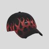 Men Vision of Super Accessories | Black Cap With Red Flames