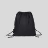 Men Vision of Super Accessories | Black Drawstring Backpack With Triple Flames And Logo Print