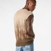 Men Vision of Super Jumpers | Sand Knitwear Vest With Double Flames