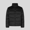 Men Vision of Super Outwear | Black Double Face Puffer Jacket With Pink Triple Flames