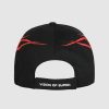 Men Vision of Super Accessories | Black Cap With Red Tribal Print