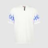 Men Vision of Super T-Shirts | White T-Shirt With Blue Flames