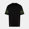 Men Vision of Super T-Shirts | Green Negative Flames Black T-Shirt