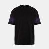 Men Vision of Super T-Shirts | Purple Negative Flames Black T-Shirt