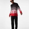 Men Vision of Super Jumpers | Black Jumper With Red And White Double Flames