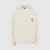 Men Vision of Super Sweatshirts | Sand Hoodie With Embroidered Flaming Heart