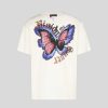 Men Vision of Super T-Shirts | White T-Shirt With Butterfly Graphics