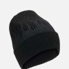 Men Vision of Super Accessories | Black Beanie With Grey Flames