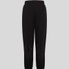 Men Vision of Super Pants | Black Pants With Black Embroidered Flames