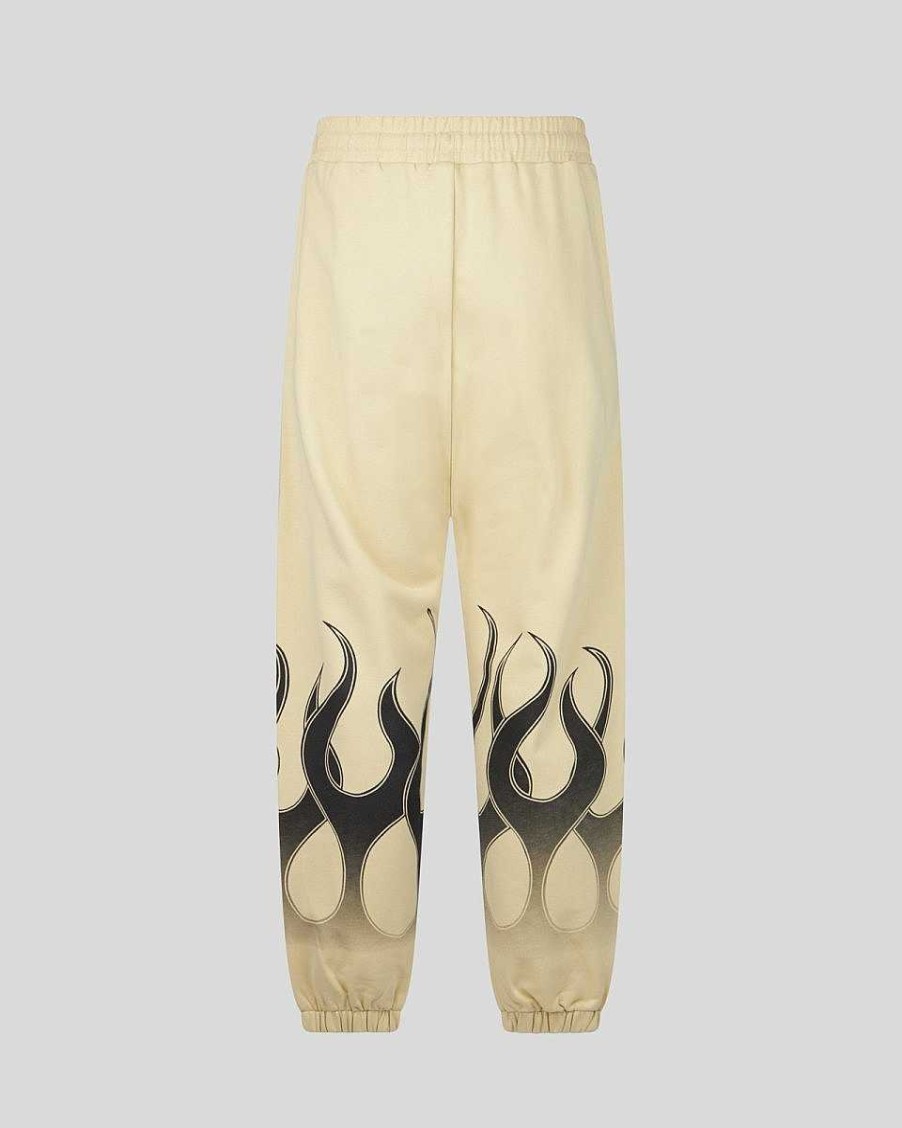 Men Vision of Super Pants | Sand Pants With Black Flames