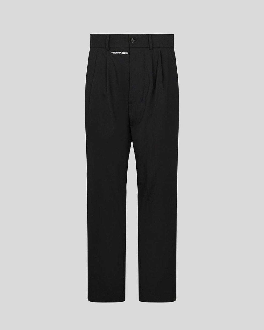 Men Vision of Super Pants | Black Trousers