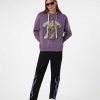 Men Vision of Super Sweatshirts | Purple Hoodie With Tiger Graphics