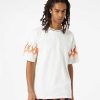 Men Vision of Super T-Shirts | White T-Shirt With Orange Flames