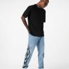 Men Vision of Super Pants | Blue Denim With Black Tribal Flames