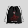 Projects Vision of Super | Black Drawstring Backpack With Red Bull 64 Bars Print