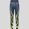 Woman Vision of Super Clothes Pants | Black Leggings With Multicolor Tribal Flames