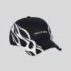 Men Vision of Super Accessories | Black Cap With White Tribal Print